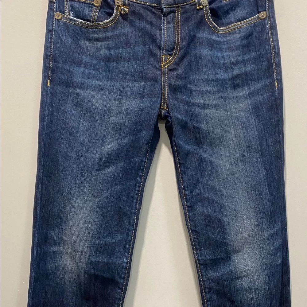 R13 Relaxed Skinny Jeans Blue Made in Italy Sz 25 Tapered Ankle - Picture 12 of 16